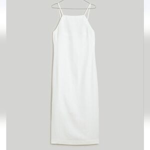 NWOT MADEWELL Goldie Midi Dress 100% Linen White, Size 4